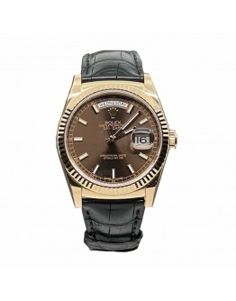 Rolex Day-Date 128238 “Black Leather” Super Accurate Clone