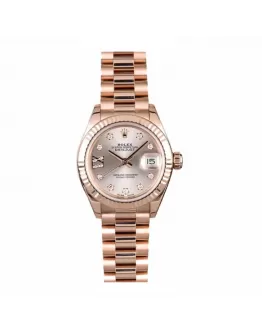 Rolex Lady-Datejust 279175 Everose Gold Authentic Copy 1:1