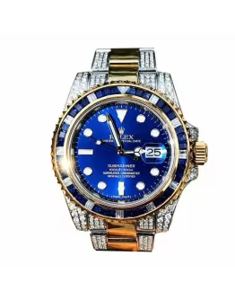 Rolex Submariner Date 18038 “Iced Out Blue Dial” Exact Duplicate Quality