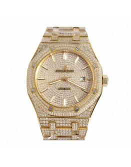 Audemars Piguet Royal Oak 15400SR.OO.1220SR.01 “Fully Iced Out” Elite Clone Edition
