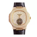Patek Philippe Nautilus 5711 Tourbillon “Jumbo” Yellow Gold Dial Signature Replica 1:1