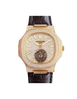 Patek Philippe Nautilus 5711 Tourbillon “Jumbo” Yellow Gold Dial Signature Replica 1:1