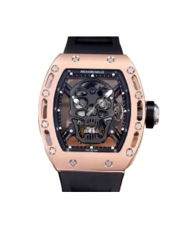 Richard Mille RM 52-01 Tourbillon “Skull” Dial Rose Gold Detailed Replica