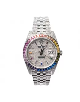 Rolex Datejust 126300 “Iced Out Rainbow” True Clone 1:1