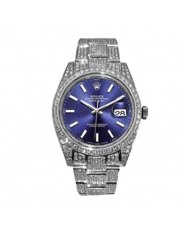 Rolex Datejust 126300 “Iced Out Blue Dial” Premium Clone Edition