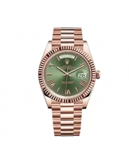 Rolex Day-Date 228235 “Everose Green Roman Dial” True to Original Copy