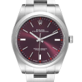 Rolex Oyster Perpetual m114300-0002 41MM Red Grape Dial Silver-tone Case