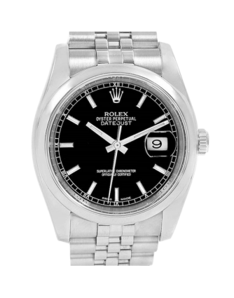 Rolex Datejust 116200BKSJ 36MM Black Dial Silver-tone Case