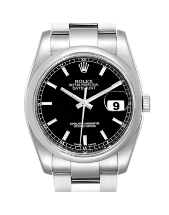 Rolex Datejust 116200BKSO 36MM Black Dial Silver-tone Case