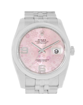 Rolex Datejust 116200PFAJ 36MM Pink Floral Dial Silver-tone Case