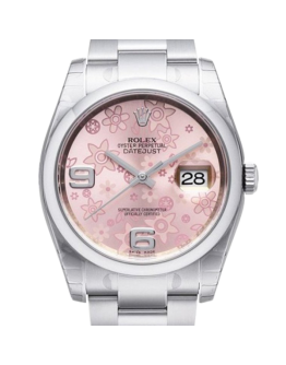 Rolex Datejust 116200PFAO 36MM Pink Floral Dial Silver-tone Case