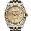 Rolex Datejust 116233-CSJ 36MM Champagne Dial Silver-tone Case