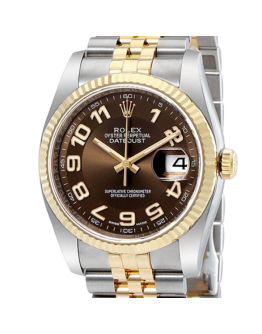 Rolex Datejust 116233BRAJ 36MM Brown Dial Silver-tone Case