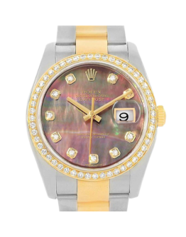 Rolex Datejust 116243BKMDO 36MM Mother of Pearl Silver-tone Case