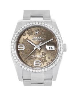 Rolex Datejust 116244BFAO 36MM Bronze Floral Dial Silver-tone Case