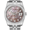 Rolex Datejust 116244BKMDJ 36MM Mother of Pearl Silver-tone Case