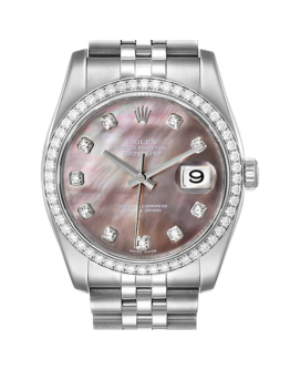 Rolex Datejust 116244BKMDJ 36MM Mother of Pearl Silver-tone Case