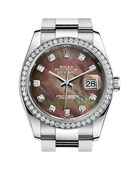 Rolex Datejust 116244BKMDO 36MM Mother of Pearl Silver-tone Case