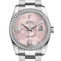 Rolex Datejust 116244PFAO 36MM Pink Floral Dial Silver-tone Case