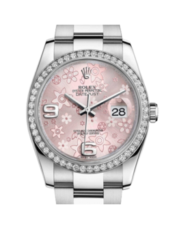 Rolex Datejust 116244PFAO 36MM Pink Floral Dial Silver-tone Case