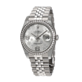 Rolex Datejust 116244SFAJ 36MM Silver Floral Dial Silver-tone Case