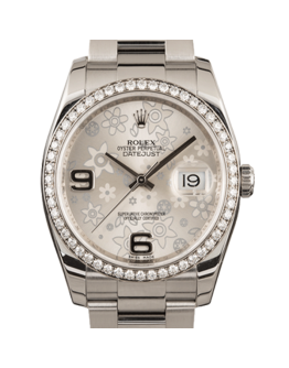 Rolex Datejust 116244SFAO 36MM Silver Floral Dial Silver-tone Case