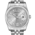 Rolex Datejust 116244SWDAJ 36MM Silver Wave Dial Silver-tone Case