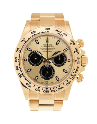 Rolex Daytona 116508BKCSO 40MM Black and Champagne Dial Yellow Gold-tone Case