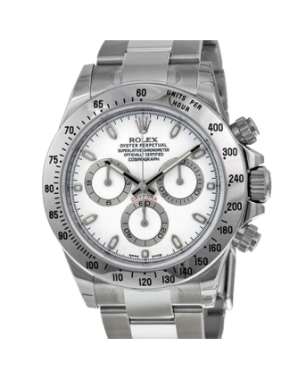 Rolex Daytona 116520-WSO 40MM White Dial Silver-tone Case