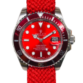 Rolex Submariner 116610Coke 40MM Red Dial Silver-tone Case