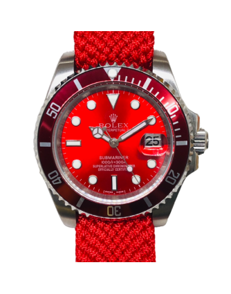 Rolex Submariner 116610Coke 40MM Red Dial Silver-tone Case