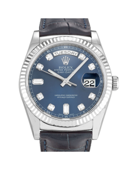 Rolex Day-Date 118139 36MM Blue Dial Silver-tone Case