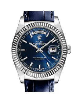 Rolex Day-Date 118139-L 40MM Blue Dial Silver-tone Case