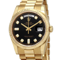 Rolex Day-Date 118238BKDP 36MM Black Dial Yellow Gold-tone Case