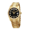 Rolex Day-Date 118238BKDP 36MM Black Dial Yellow Gold-tone Case