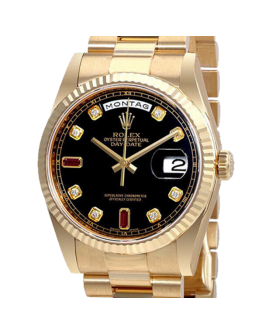 Rolex Day-Date 118238BKDRP 36MM Black Dial Yellow Gold-tone Case