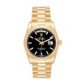 Rolex Day-Date 118238BKSP 36MM Black Dial Yellow Gold-tone Case