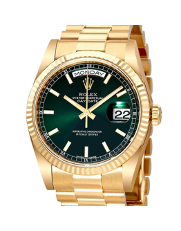 Rolex Day-Date 118238GNSP 36MM Green Dial Yellow Gold-tone Case