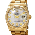 Rolex Day-Date 118238MDP 36MM White Mother-Of-Pearl Dial Yellow Gold-tone Case