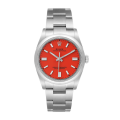 Rolex Oyster Perpetual m124300-0007 41MM Coral Red Dial Silver-tone Case