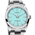 Rolex Oyster Perpetual m124300-0006 41MM Turquoise Blue Dial Silver-tone Case