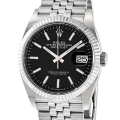 Rolex Datejust m126200-0003 36MM Black Dial Silver-tone Case