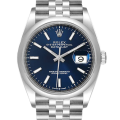 Rolex Datejust m126200-0005 36MM Blue Dial Silver-tone Case