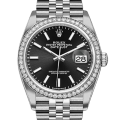 Rolex Datejust m126284rbr-0007 36MM Black Dial Silver-tone Case