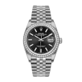 Rolex Datejust m126284rbr-0007 36MM Black Dial Silver-tone Case