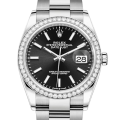 Rolex Datejust m126284rbr-0008 36MM Black Dial Silver-tone Case