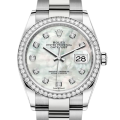 Rolex Datejust m126284rbr-0012 36MM Mother of Pearl Dial Silver-tone Case