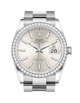 Rolex Datejust m126284rbr-0006 36MM Silver Dial Silver-tone Case