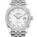 Rolex Datejust m126284rbr-0017 36MM White Dial Silver-tone Case