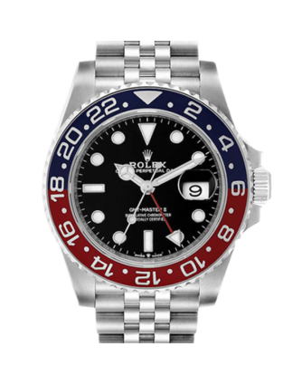 Rolex Gmt Master Ii m126710blro-0002 40MM Black Dial Silver-tone Case